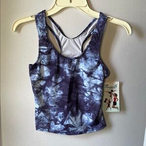 Pizzazz  Youth Large  Cheer leading Tank Top NWT Blue Tye Dye  Razor Back